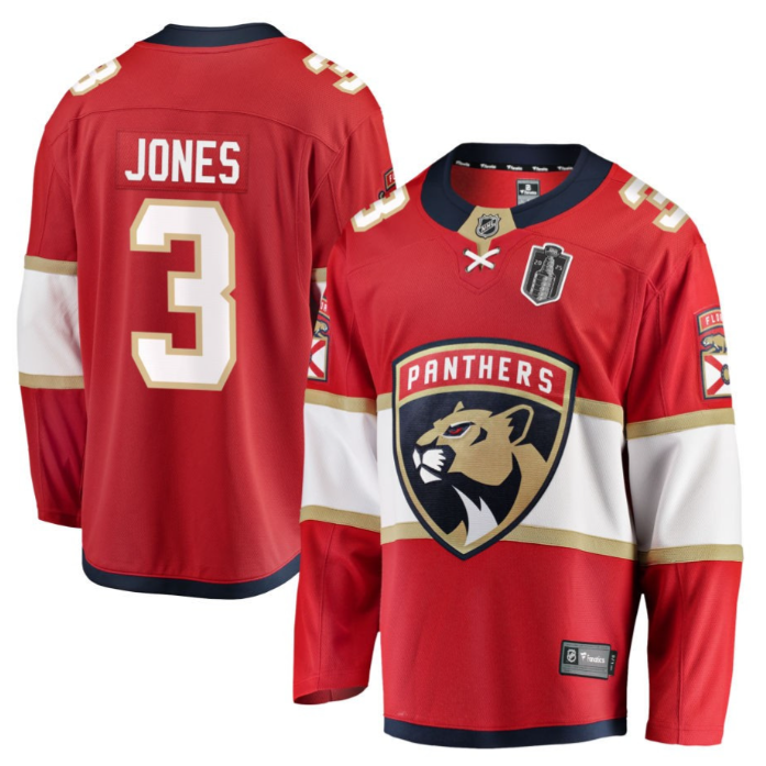 Seth Jones 3 Florida Panthers 2025 Stanley Cup Final Home Breakaway Men Jersey Red