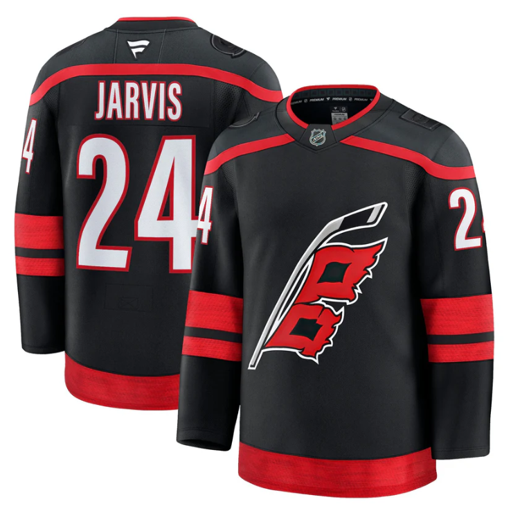 Seth Jarvis Jersey #24 Carolina Hurricanes 2025 - 26 Premium Stitched