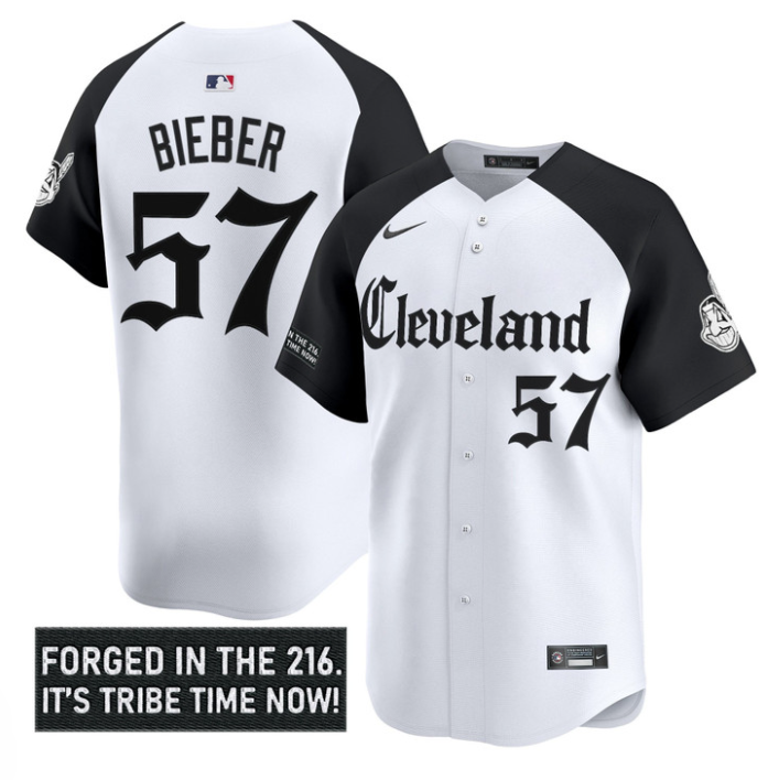 Shane Bieber Jersey #57 Cleveland Indians Gothic Iron Edition Stitched Alternate