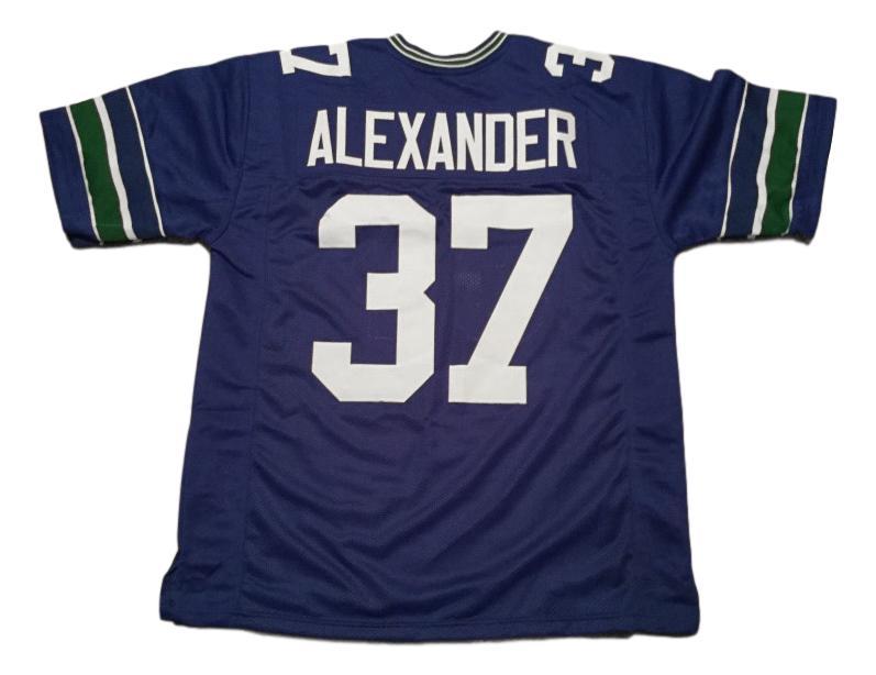 Shaun Alexander CUSTOM STITCHED Unsigned Football Jersey Blue