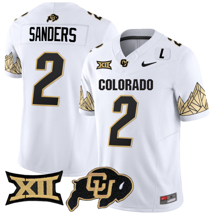 Shedeur Sanders Jersey #2 Colorado Buffaloes Vapor Limited Football White
