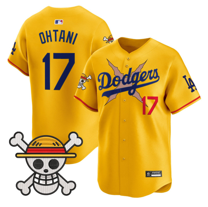Shohei Ohtani Jersey #17 Los Angeles Dodgers One Piece 2025 Stitched Gold