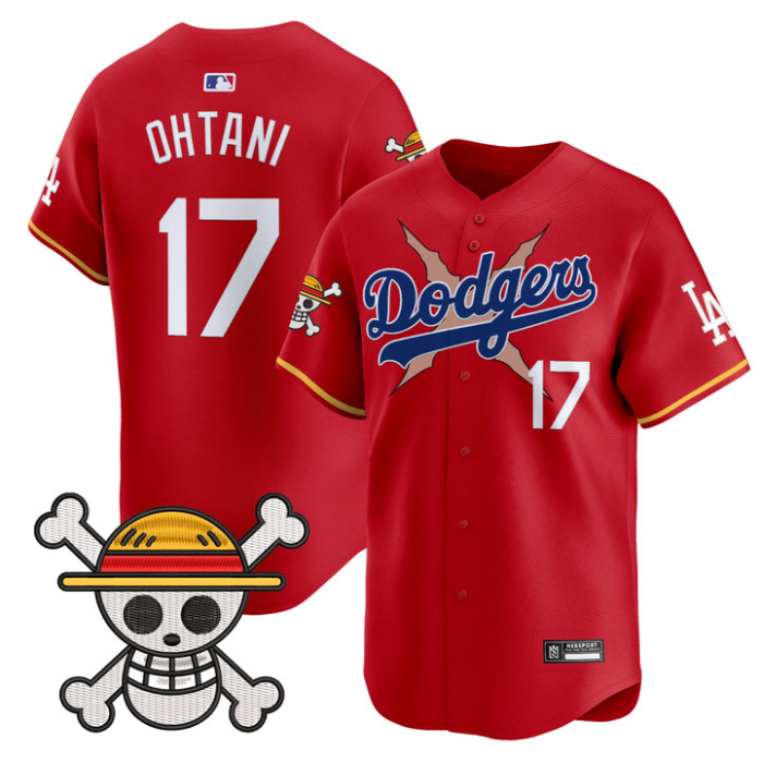 Shohei Ohtani Jersey #17 Los Angeles Dodgers One Piece 2025 Stitched Red