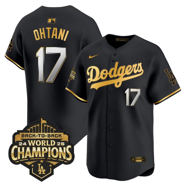 Shohei Ohtani Jersey #17 Dodgers 2025 Back-To-Back Champions Stitched