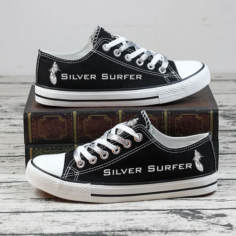 Silver Surfer Low Top Canvas Sport Sneakers Shoes For Men Women Fans