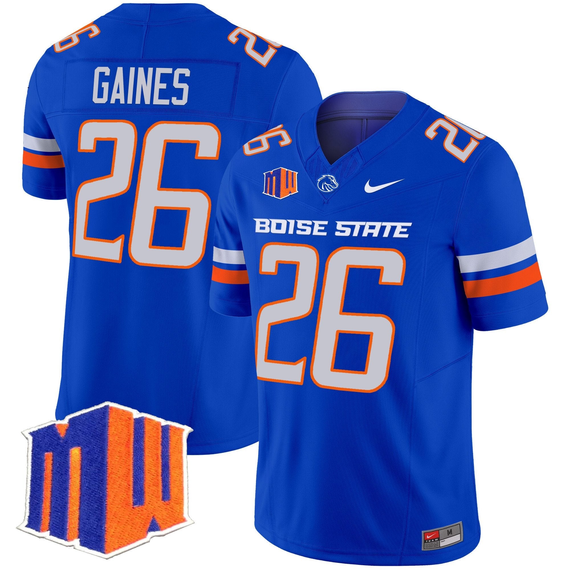 Sire Gaines Jersey #26 Boise State Broncos 2025 Vapor Stitched Royal