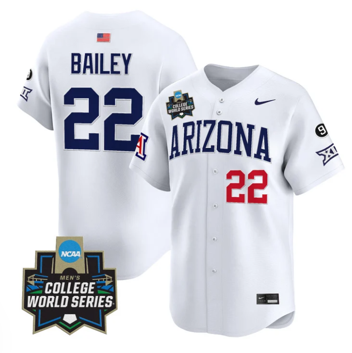 Smith Bailey Jersey #22 Arizona Wildcats 2025 World Series Stitched White