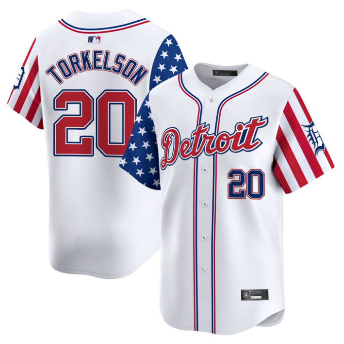 Spencer Torkelson Jersey #20 Detroit Tigers 2025 Memorial Day Vapor Premier Limited Stitched White