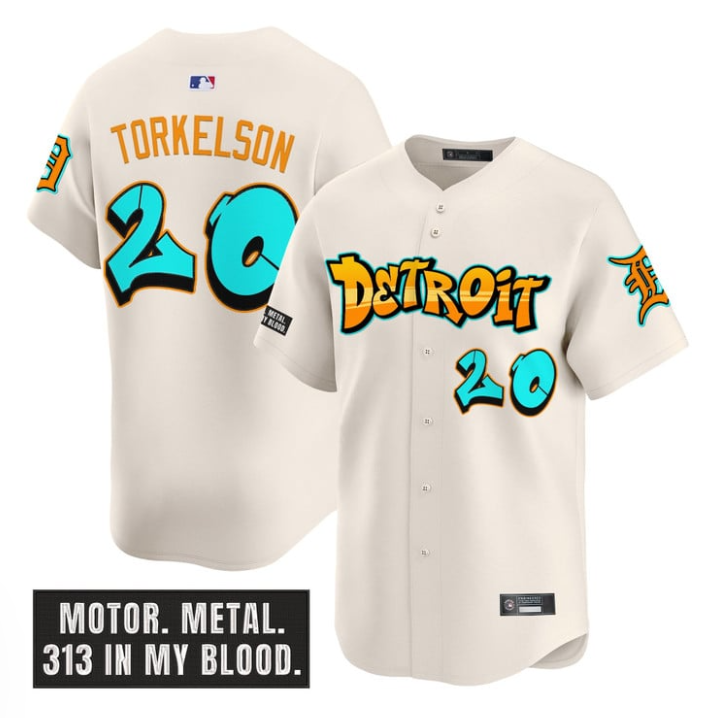 Spencer Torkelson Jersey #20 Detroit Tigers Graffiti Motor City Edition Cream