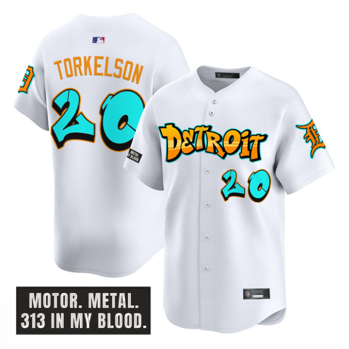 Spencer Torkelson Jersey #20 Detroit Tigers Graffiti Motor City Edition White