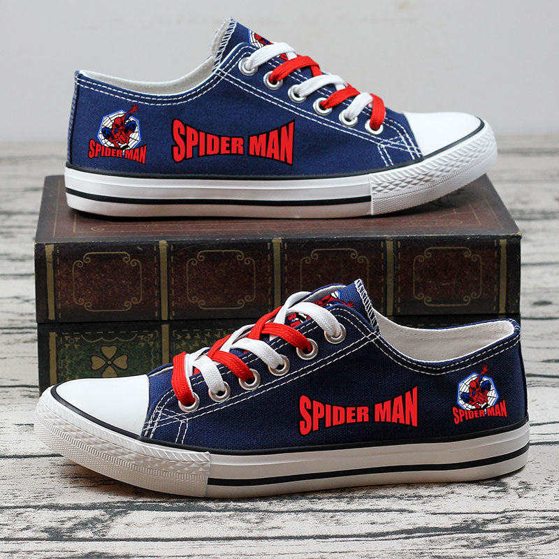 Spideman Low Top Canvas Sport Sneakers Shoes For Men Women Fans