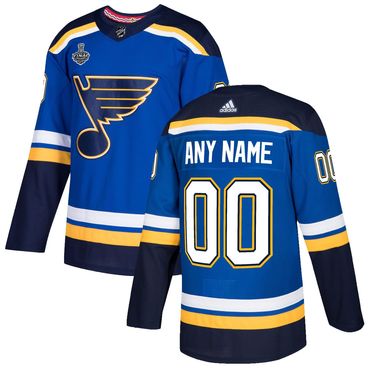 St. Louis Blues ANY NAME NHL Pro Home Jersey with 2019 Stanley Cup Finals Patch