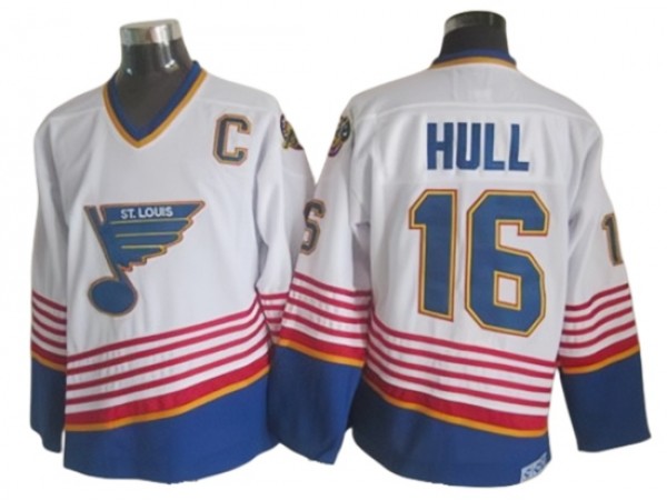 St. Louis Blues #16 Brett Hull 1995 Vintage CCM Jersey - White