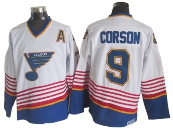 St. Louis Blues #9 Shayne Corson 1995 Vintage CCM Jersey - White