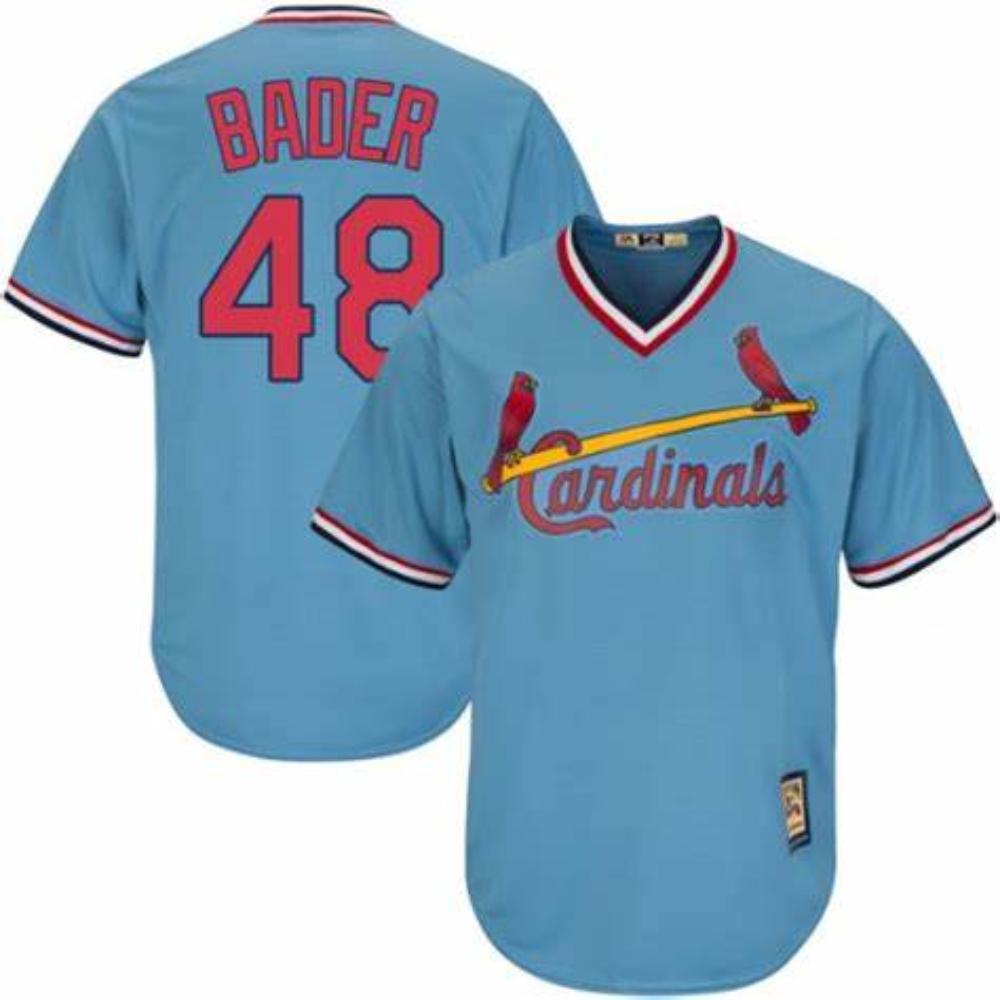 St. Louis Cardinals Harrison Bader Blue Throwback Pullover Jersey
