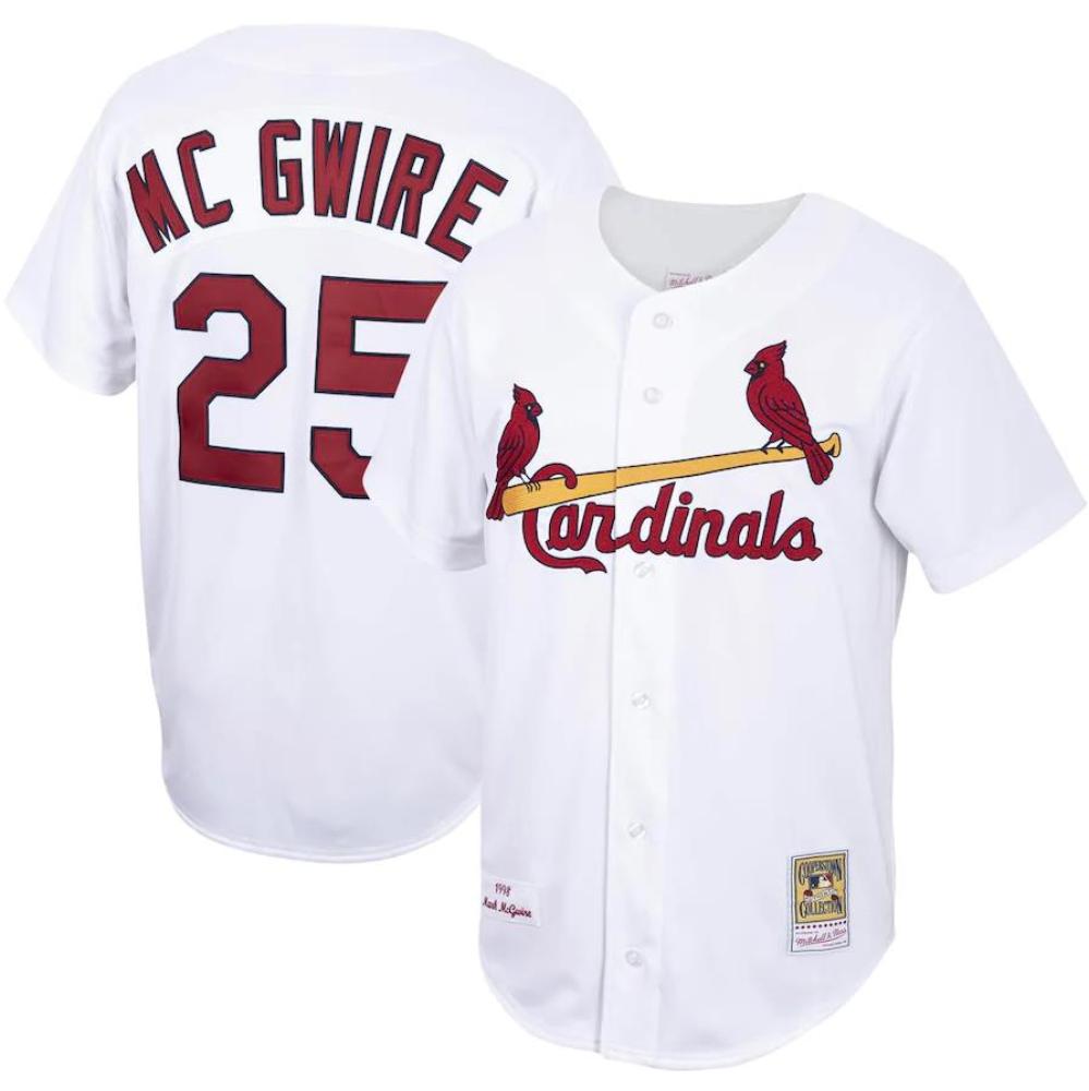 St. Louis Cardinals Mark McGwire White 1998 Throwback Jersey