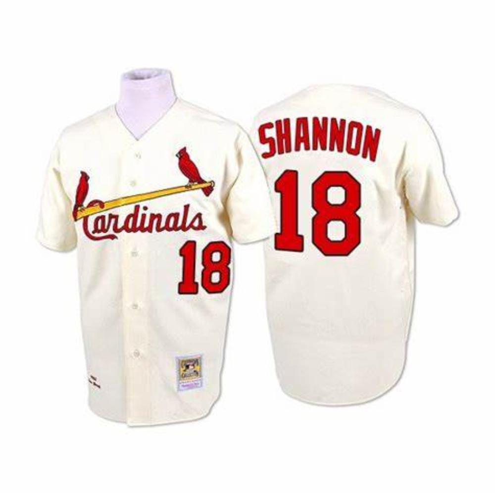 St. Louis Cardinals Mike Shannon Cream 1964 Throwback Jersey