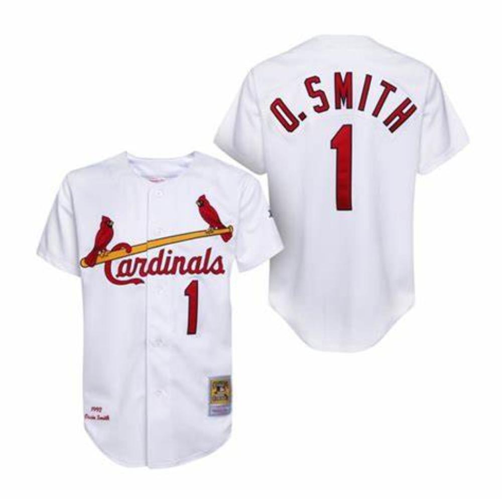St. Louis Cardinals Ozzie Smith White 1992 Throwback Jersey