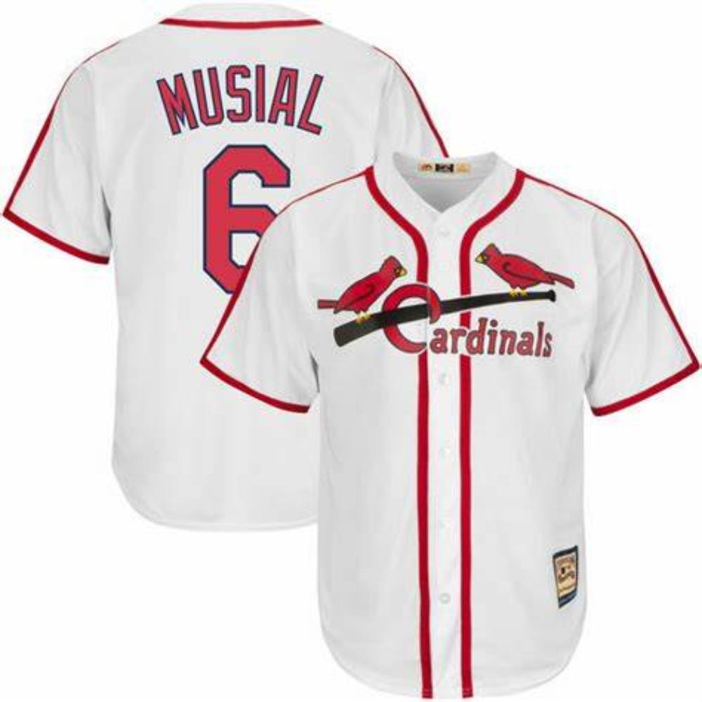 St. Louis Cardinals Stan Musial White Throwback Jersey