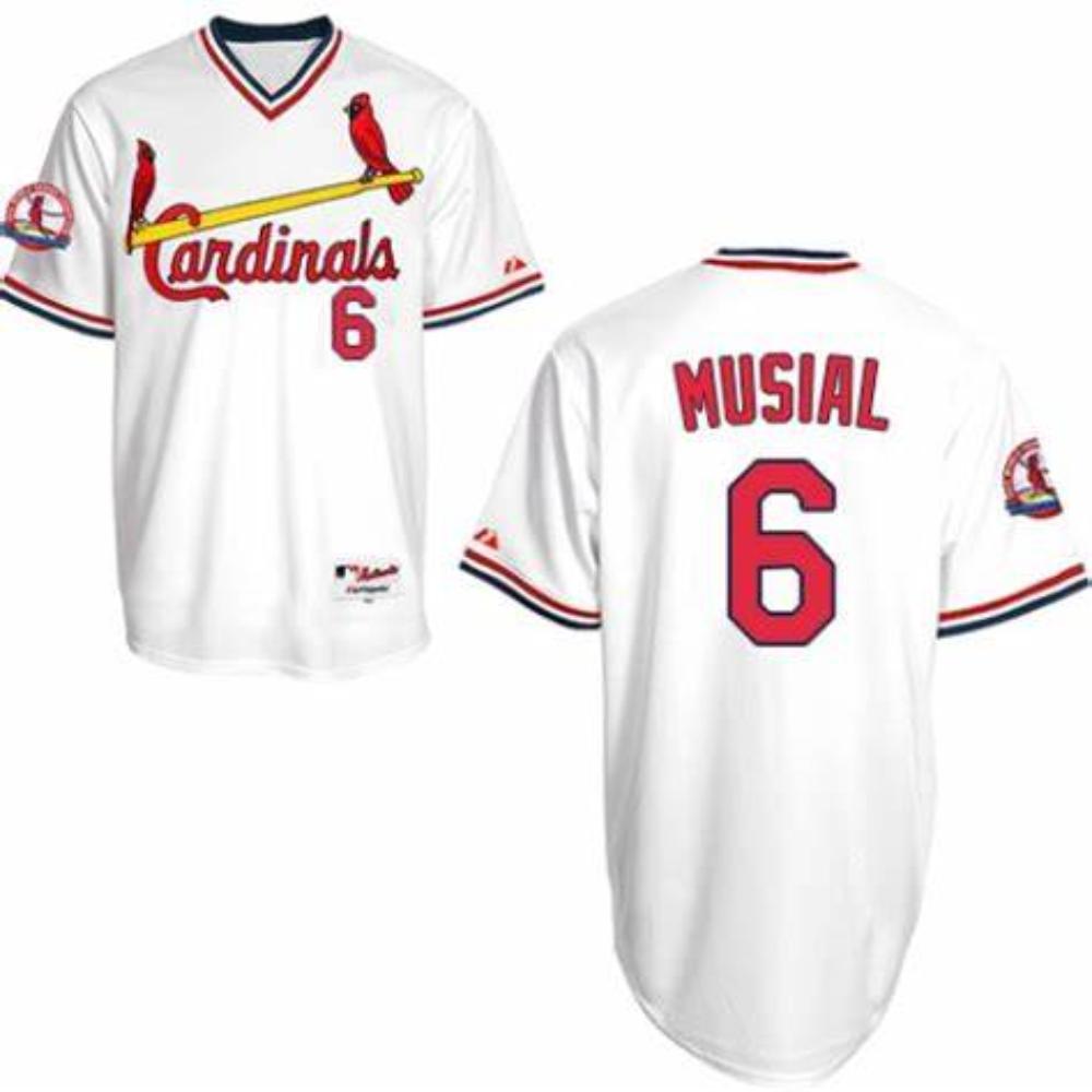 St. Louis Cardinals Stan Musial White Throwback Pullover Jersey