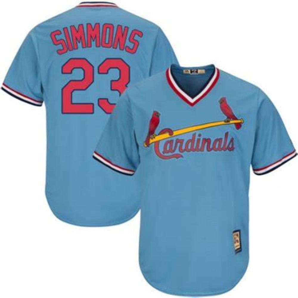 St. Louis Cardinals Ted Simmons Blue Throwback Pullover Jersey