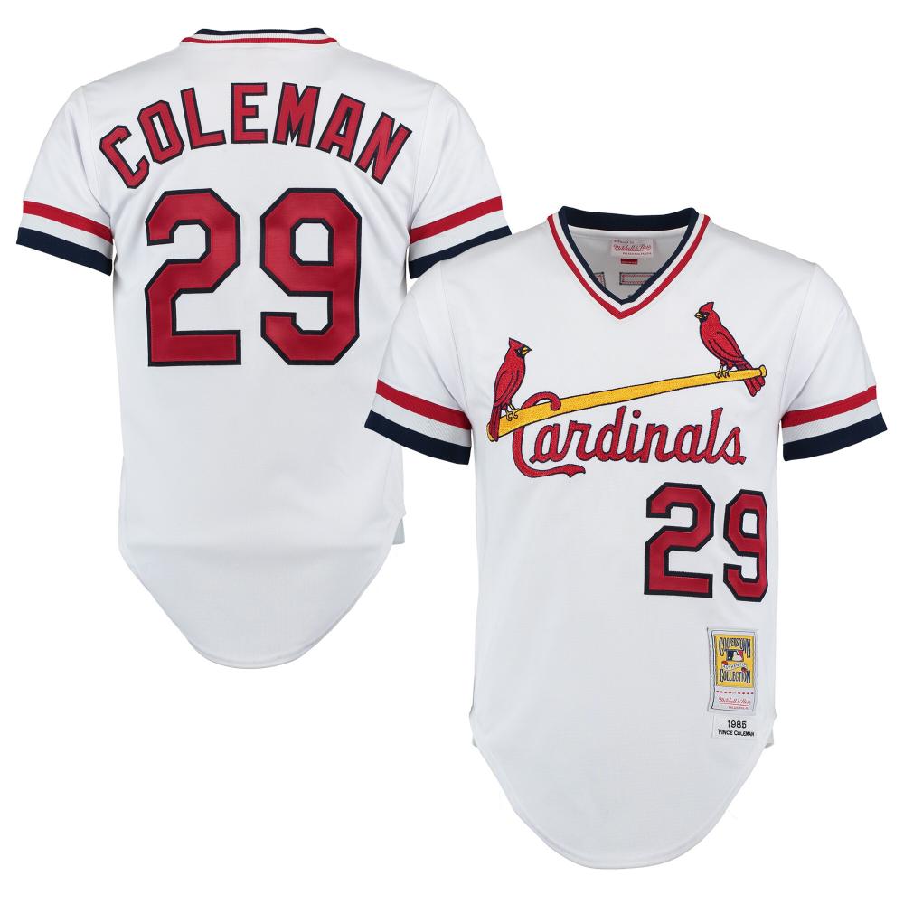 St. Louis Cardinals Vince Coleman White 1985 Throwback Pullover Jersey