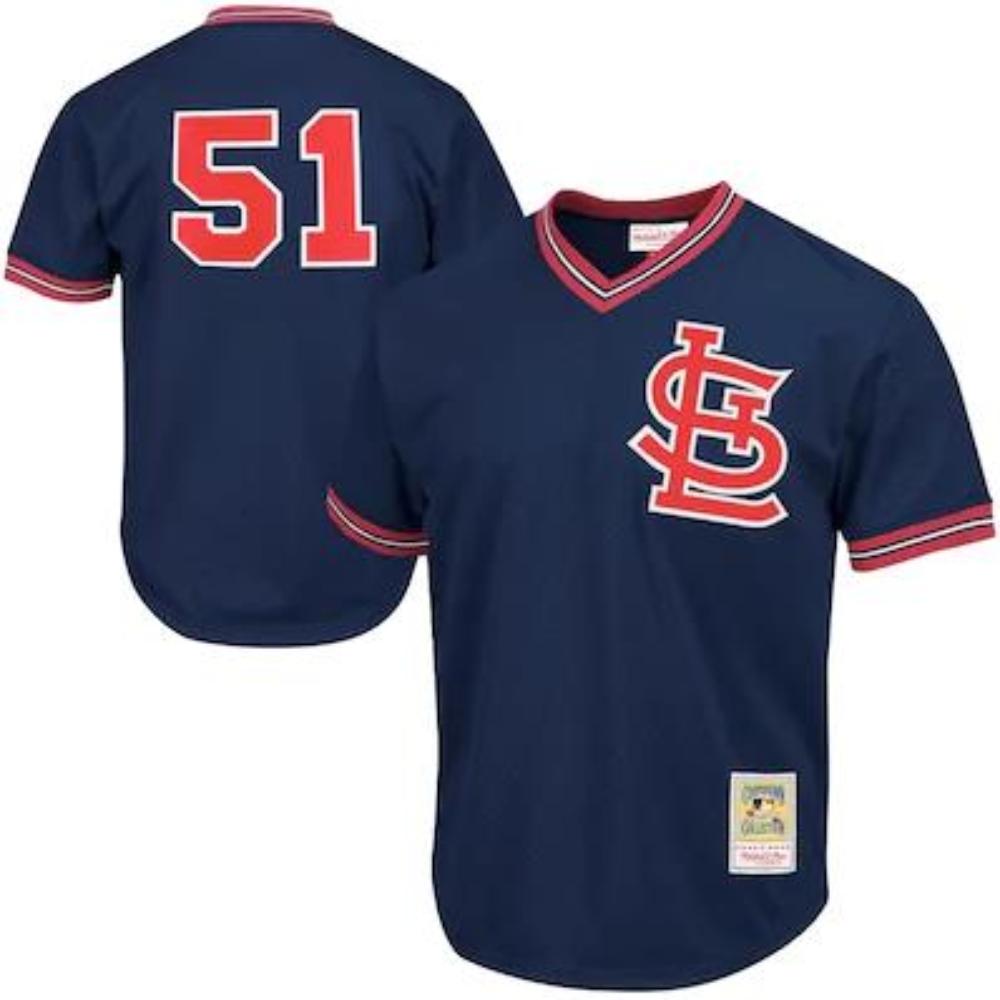 St. Louis Cardinals Willie McGee Navy Throwback Mesh Pullover Jersey