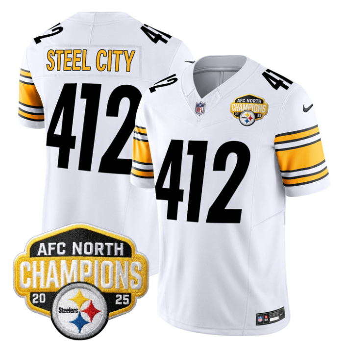 Steel City Jersey #412 AFC North Division Champions 2025 Stitched White