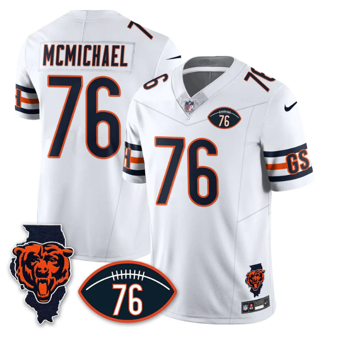 Steve McMichael Jersey #76 Honor Steve McMichael All Stitched White