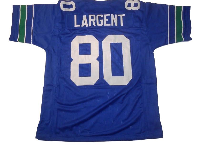 Steve Largent CUSTOM STITCHED Unsigned Football Jersey Blue