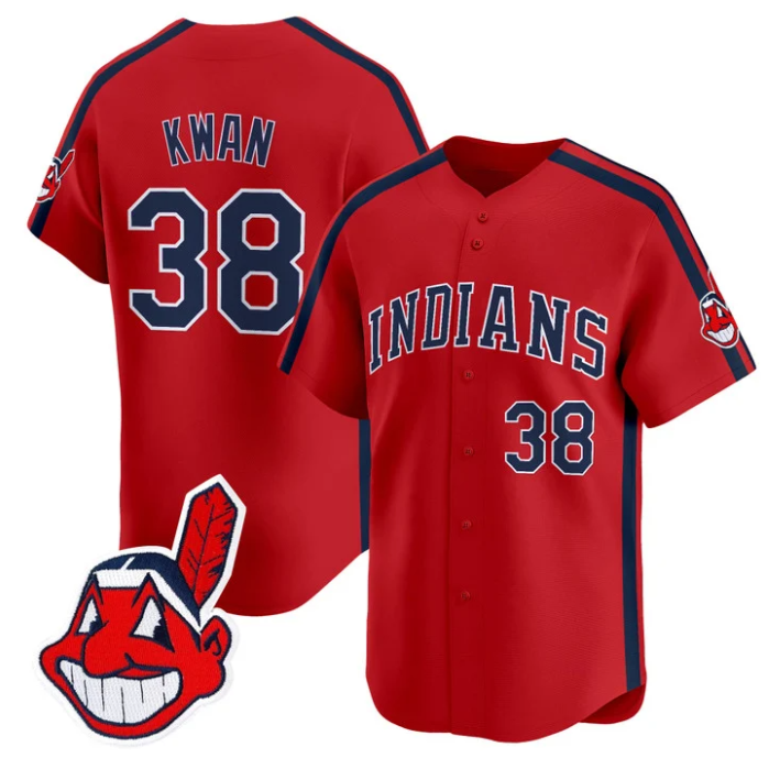Steven Kwan Jersey #38 Cleveland Indians Ricky Wild Thing Vaughn Stitched Red