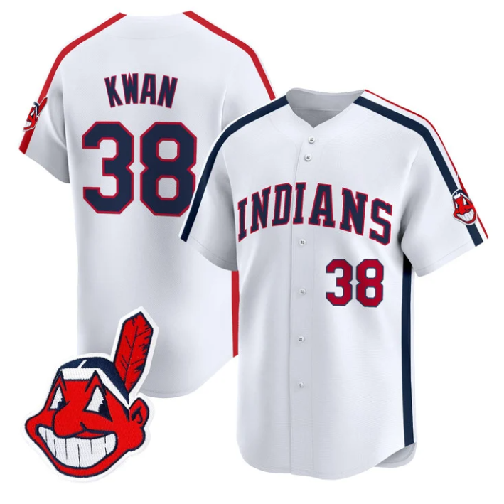 Steven Kwan Jersey #38 Cleveland Indians Ricky Wild Thing Vaughn Stitched White