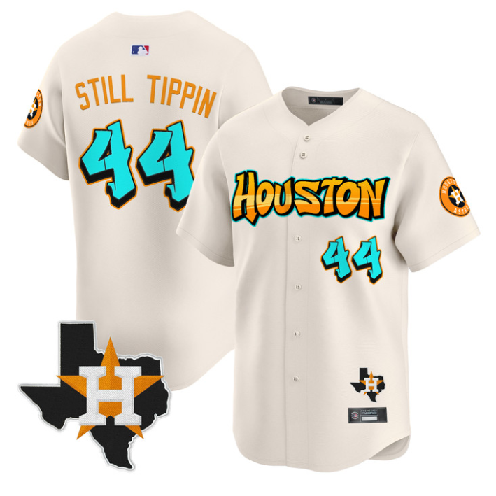 Still Tippin Jersey #44 Houston Astros Graffiti H-Town Edition Stitched Cream