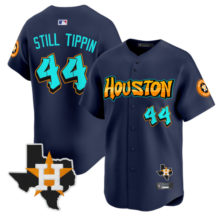 Still Tippin Jersey #44 Houston Astros Graffiti H-Town Edition Stitched Navy