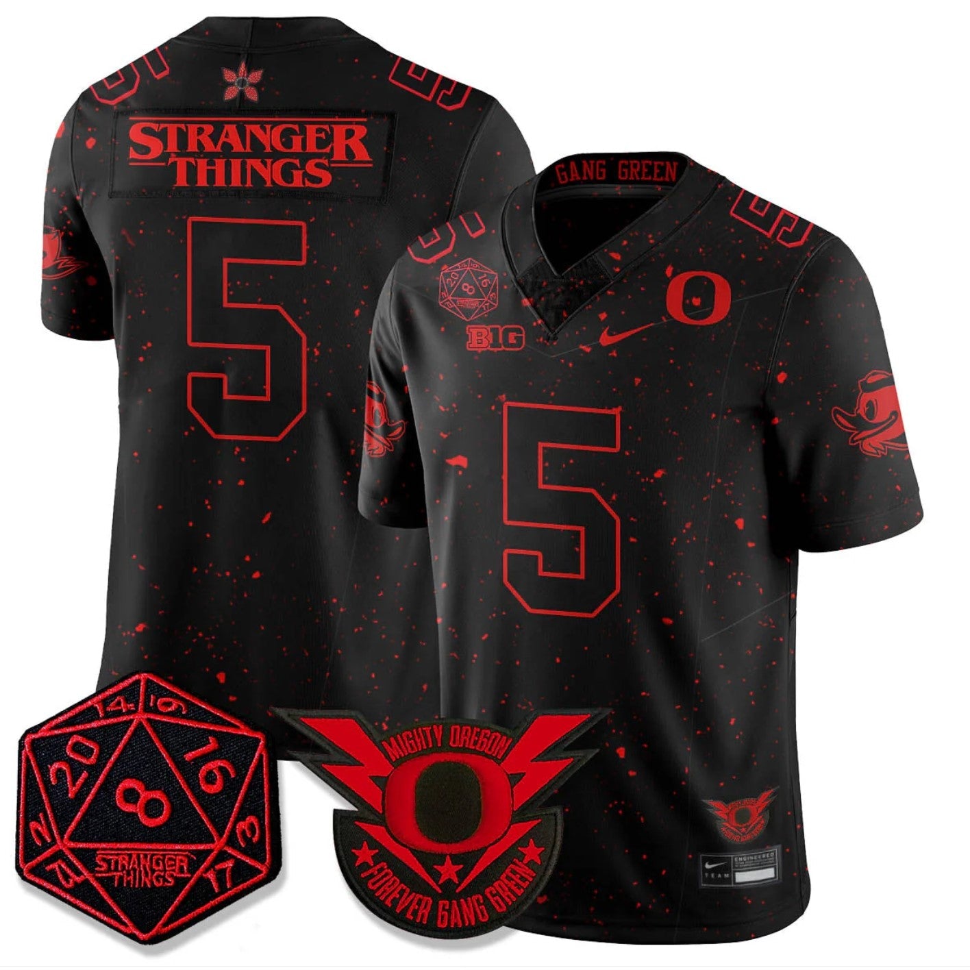Stranger Things Jersey #5 Oregon Ducks Stranger Things Vapor Limited Stitched