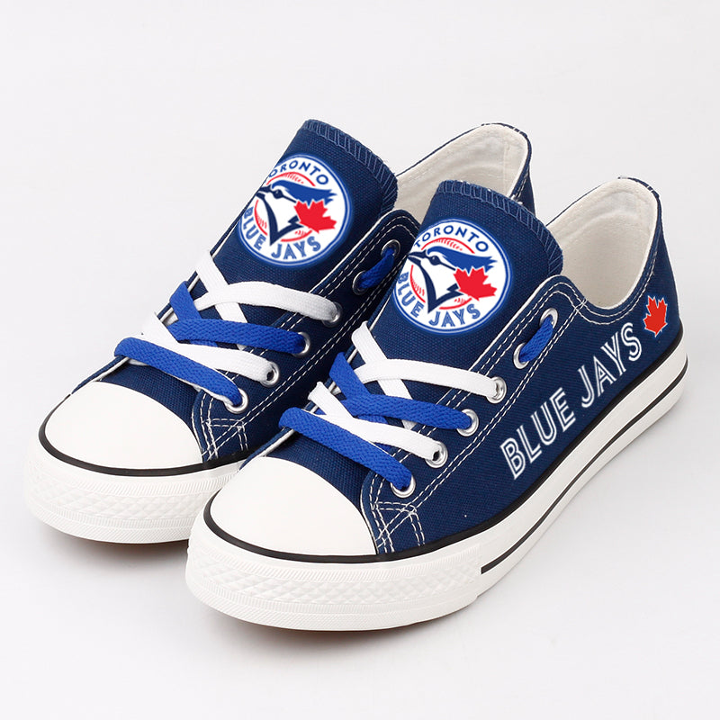 Toronto Blue Jays Limited Print MLB Baseball Fans Low Top Canvas Shoes Sport Sneakers T-DAC152L