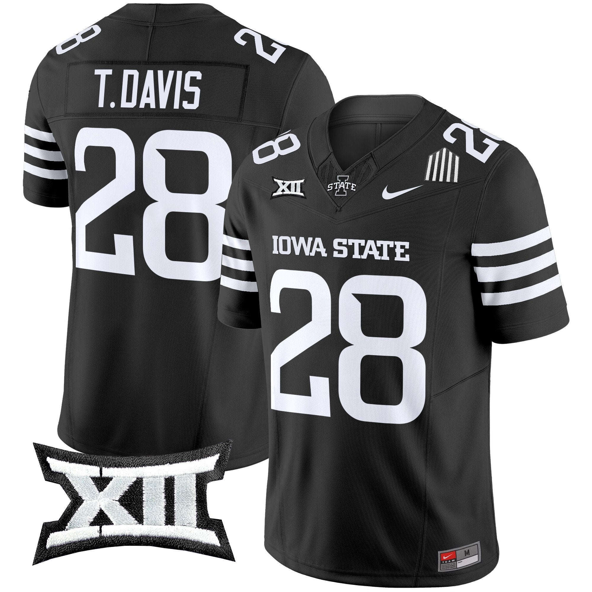 Troy Davis Jersey #28 Iowa State Cyclones 2025 Stitched Black