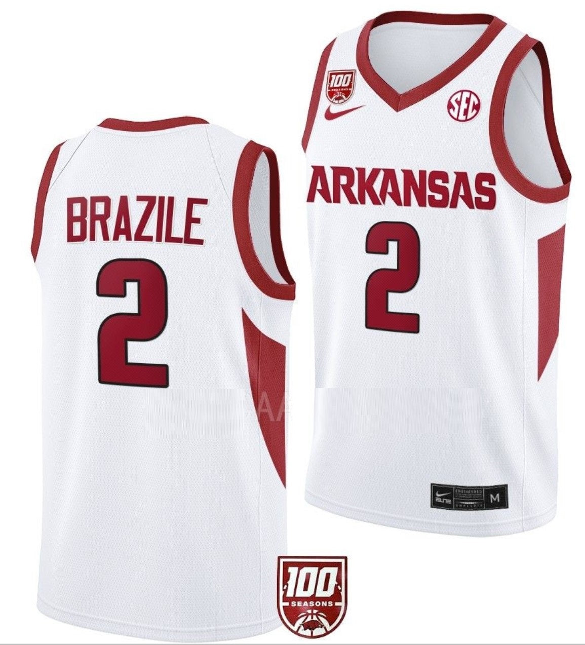 Trevon Brazile Jersey Arkansas Razorbacks College Basketball 100 Season #2