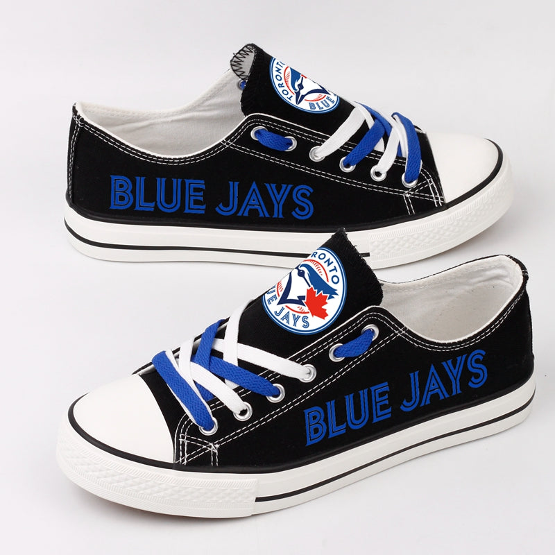 Toronto Blue Jays Limited Print MLB Baseball Fans Low Top Canvas Shoes Sport Sneakers T-DJ121H