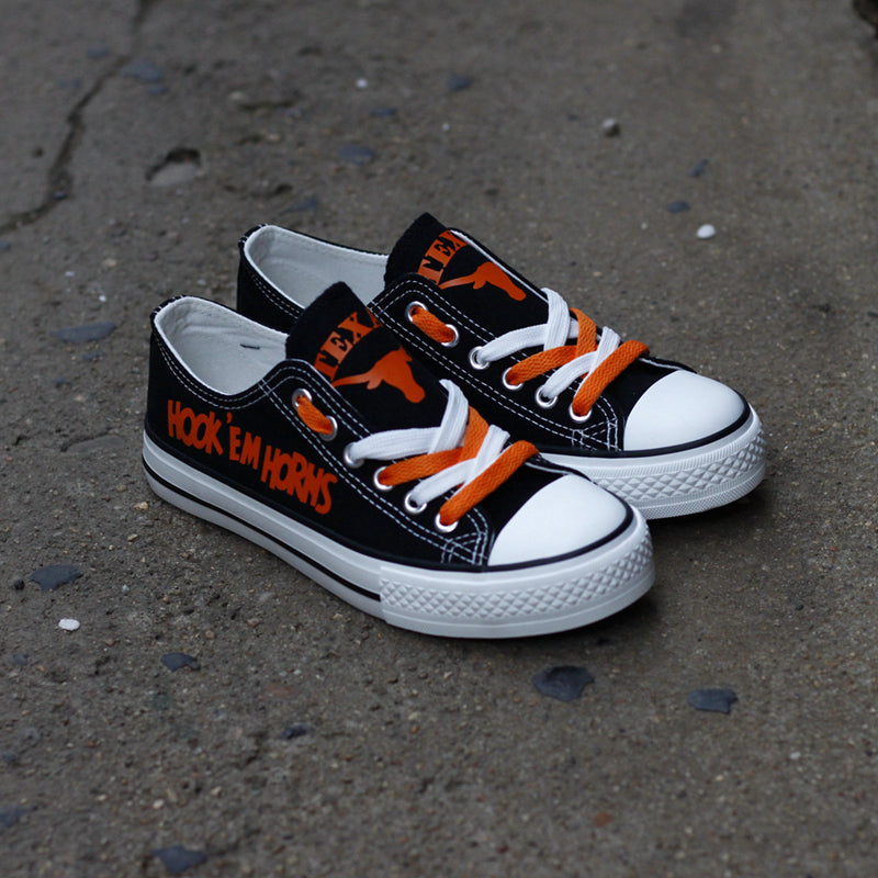 Texas Longhorns Limited Print NCAA College Students Low Top Canvas Shoes Sport Sneakers
