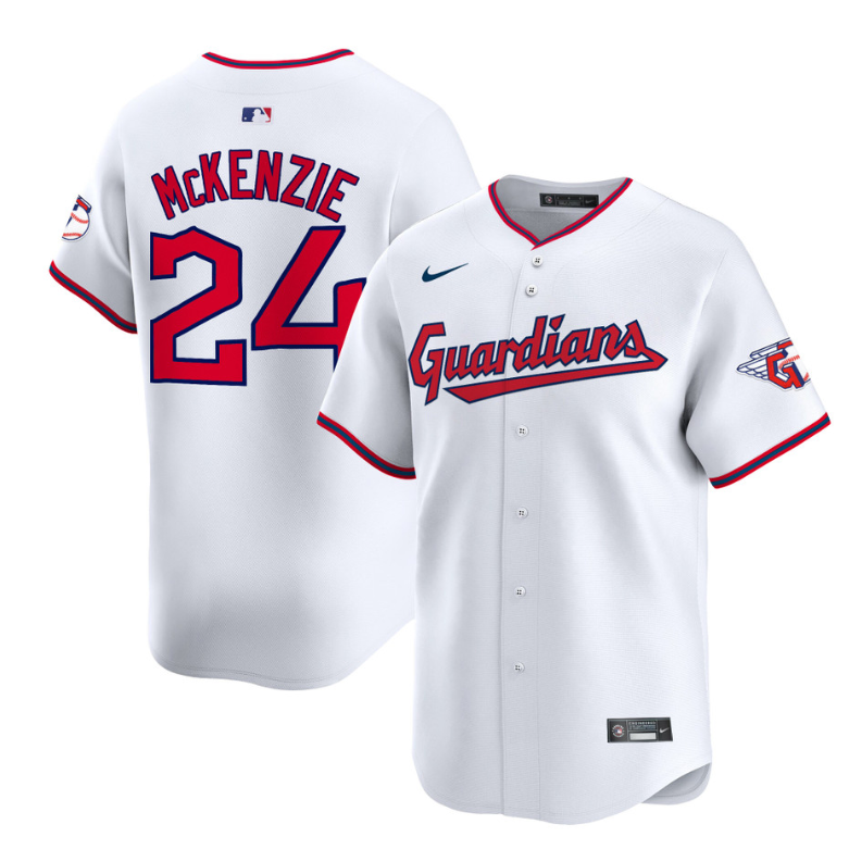 Triston McKenzie Jersey #24 Cleveland Guardians 2025 Vapor Premier Limited All Stitched White