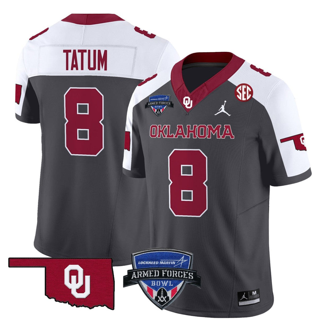 Taylor Tatum Jersey #8 Oklahoma Sooners 2025 Armed Forces Bowl Patch Special