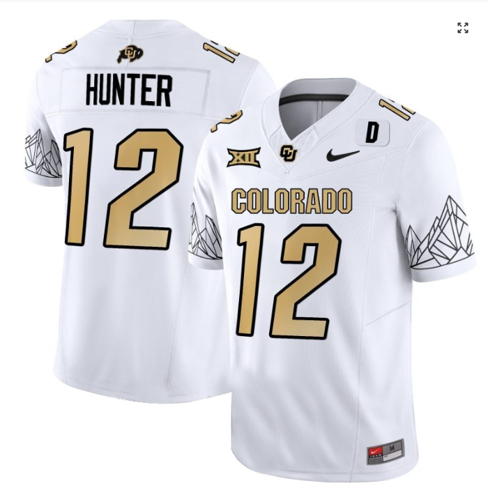 Travis Hunter Jersey #12 Colorado Buffaloes College Football White Home