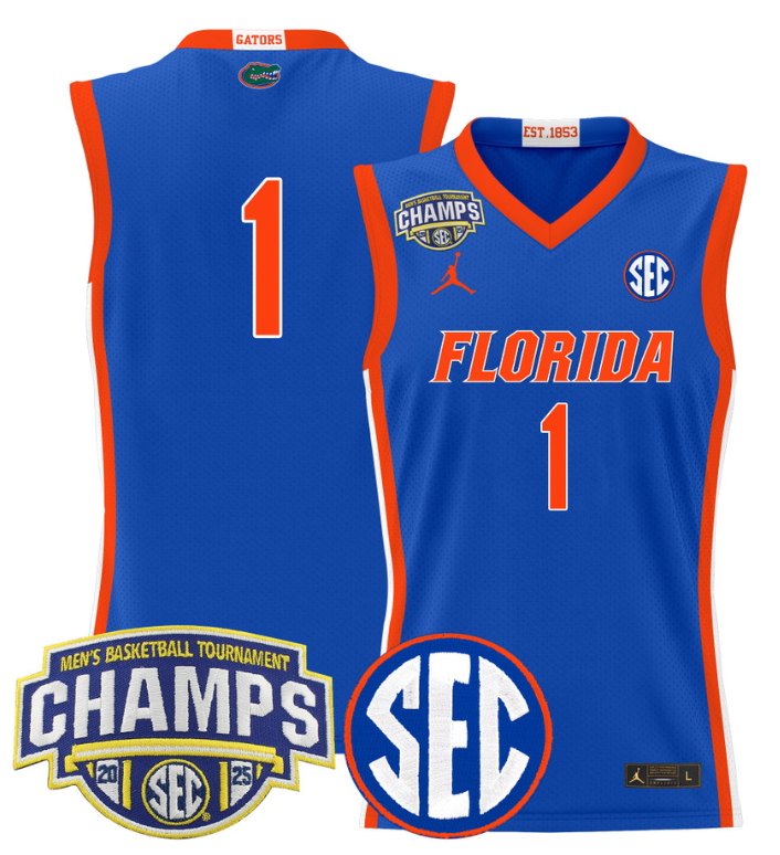 Team Jersey #1 Florida Gators 2025 Tournament Champions Patch Royal