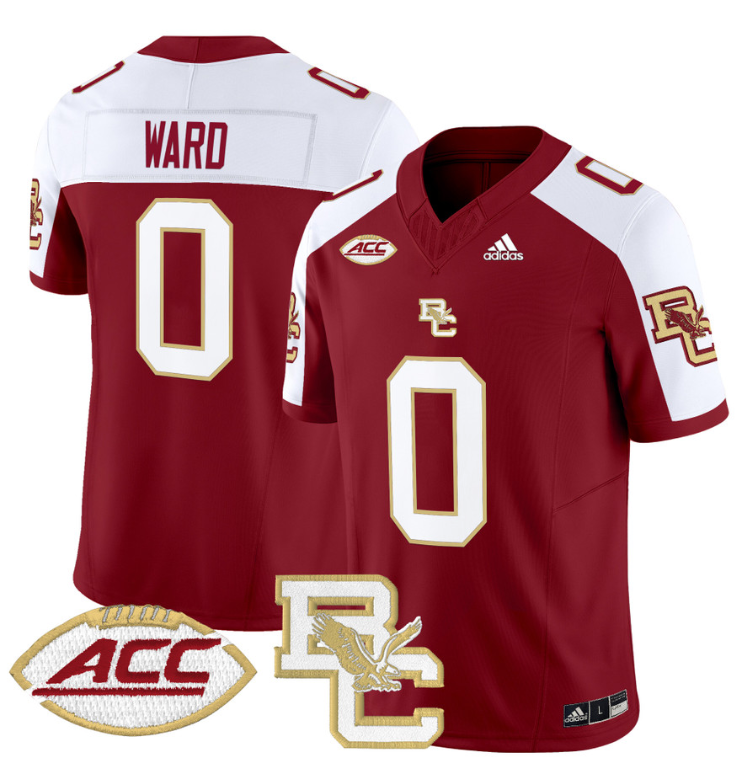 Treshaun Ward Jersey #0 Boston College Eagles 2024 Stitched Maroon Alternate