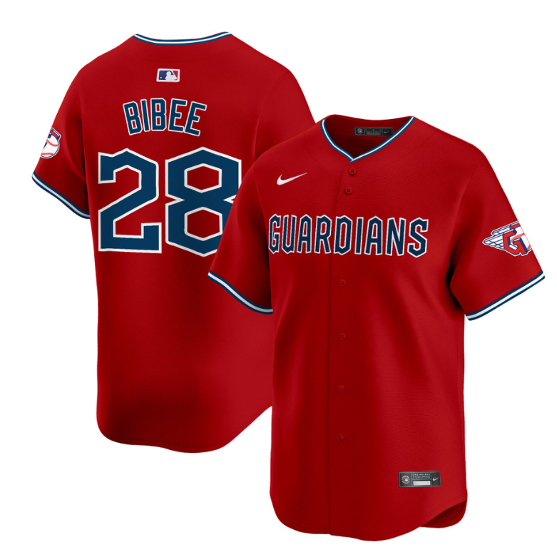 Tanner Bibee Jersey #28 Cleveland Guardians 2025 Vapor Premier Limited All Stitched Red
