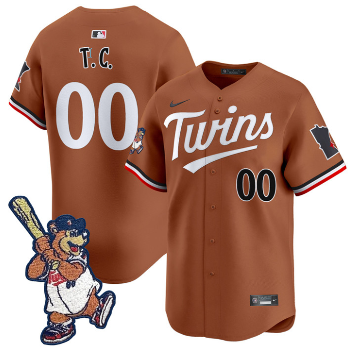 T.C. Bear Jersey #00 Minnesota Twins T.C. Bear Patch Vapor Premier Limited Stitched