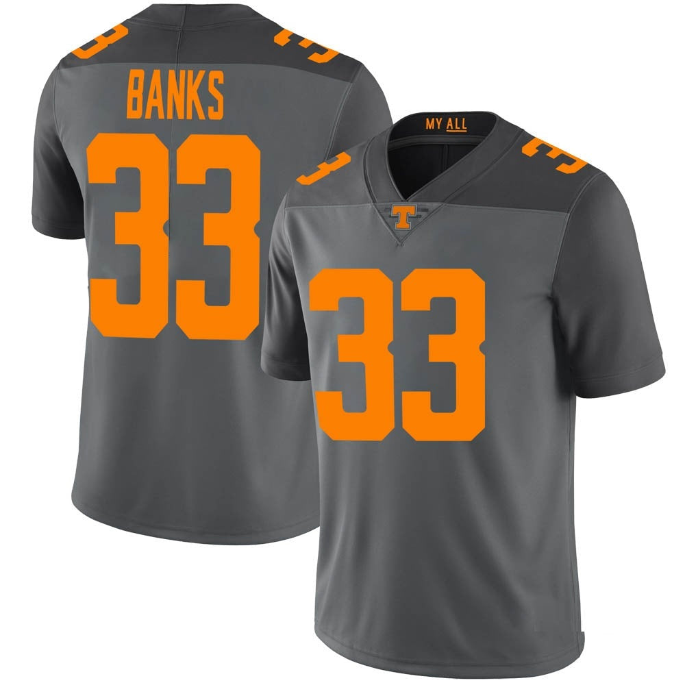 Tennessee Volunteers Jeremy Banks Jersey #33 College Football Gray