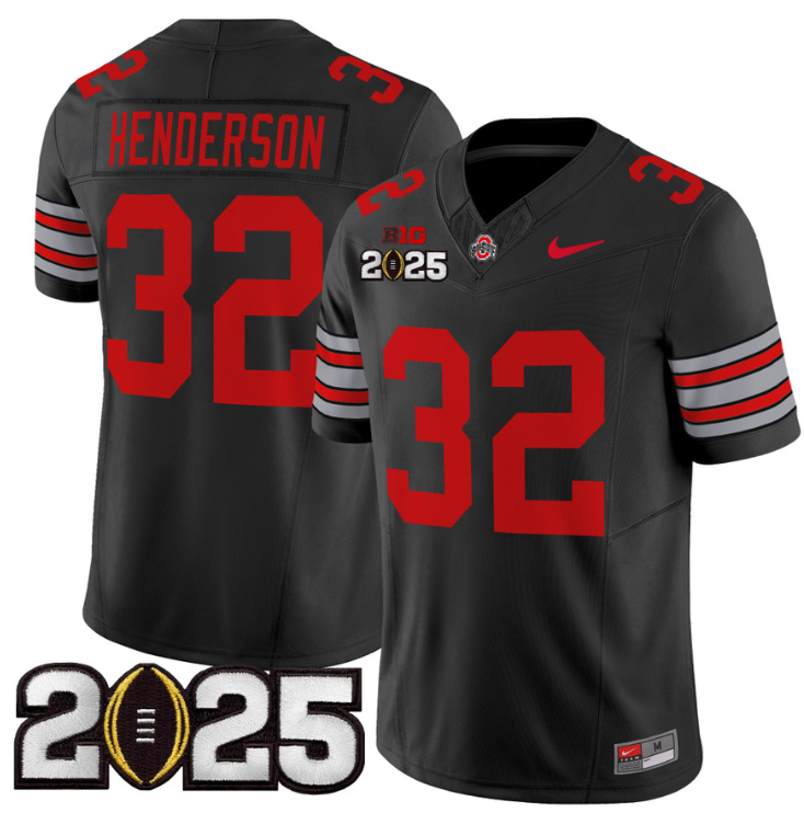 Treveyon Henderson Jersey #32 Ohio State 'Heritage Stripe' 2025 CFP Final Black