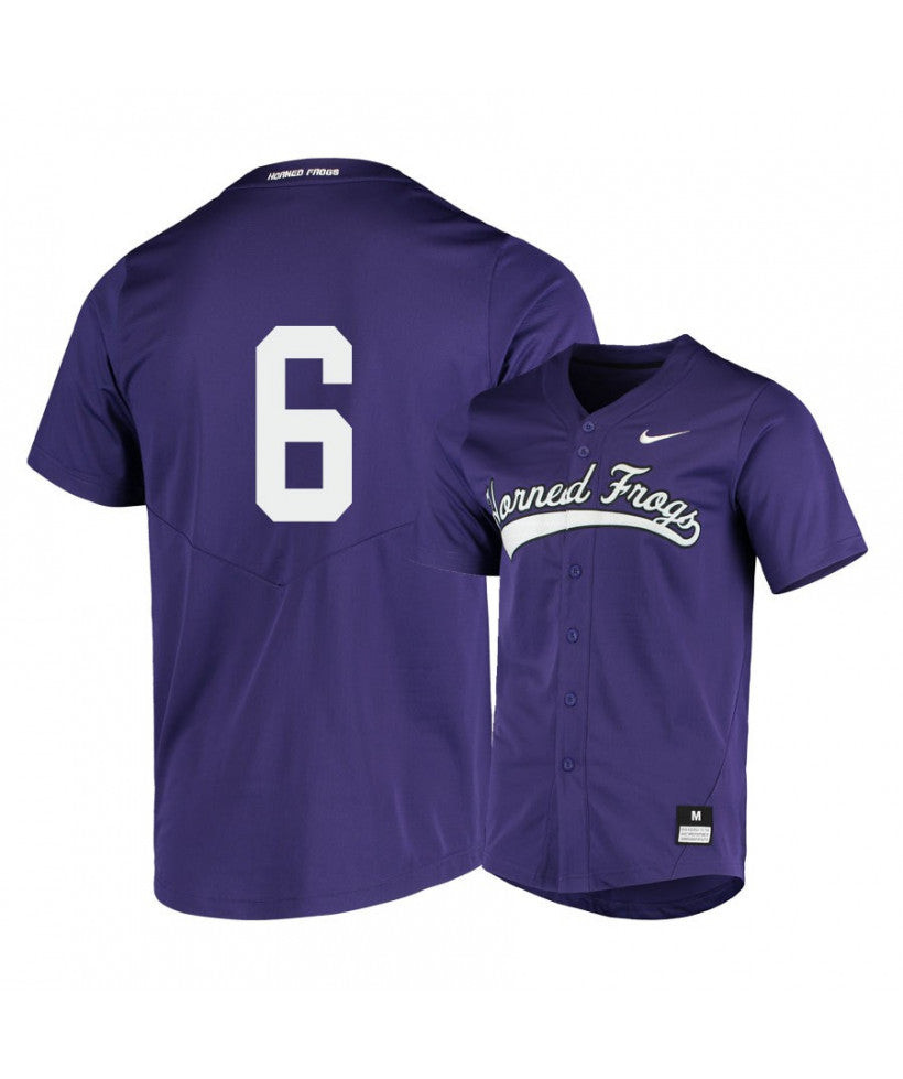TCU Horned Frogs 6 Hunter Wolfe Purple Elite Baseball Jersey